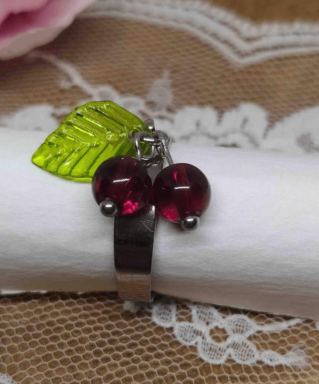 Bague Cerises, argenté - 90